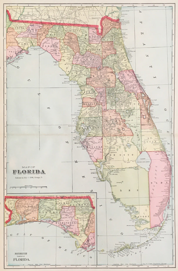 Cram, George  “Map of Florida”