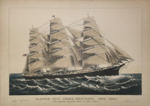 Load image into Gallery viewer, Unattributed &quot;Clipper Ship &#39;Three Brothers.&#39; The Largest Sailing Ship in the World.&quot;
