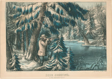 Load image into Gallery viewer, Currier &amp; Ives  &quot;Deer Shooting. In the Northern Woods&quot;
