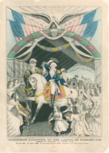 Load image into Gallery viewer, Currier, Nathaniel &quot;Washington&#39;s Reception By The Ladies, On Passing The Bridge At Trenton, N.J. April 1789. On His Way To New York To Be Inaugurated First President Of The United States.&quot;
