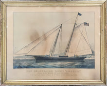 Load image into Gallery viewer, Currier &amp; Ives  “The Celebrated Yacht ‘America.’   Winner of the ‘Queen’s Cup’ Value 100 Guineas.  In the Royal Yacht Squadron Match for all Nations at Cowes, England, Aug. 22. 1851”
