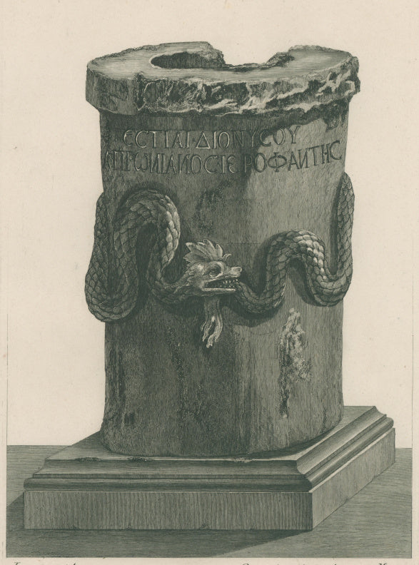 Piranesi, Francesco “Ara, o Mensa di Bacco”  [Temple of Bacchus].  Pl. 8