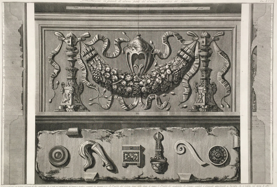 Piranesi, Francesco “Dimostrazione in grande di alcune del Pronao, o Portico de Panteon.”  7.  [Pantheon].  Pl. 19
