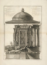 Load image into Gallery viewer, Piranesi, Francesco “Dimostrazione del Prospetto de Tempio di Vesta in Tivoli.”  [Temple of Vesta, Tivoli].  Pl. 3.
