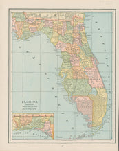 Load image into Gallery viewer, Gaskell, Charles  &quot;Florida.&quot;  From Gaskell&#39;s &quot;Atlas of the World&quot;
