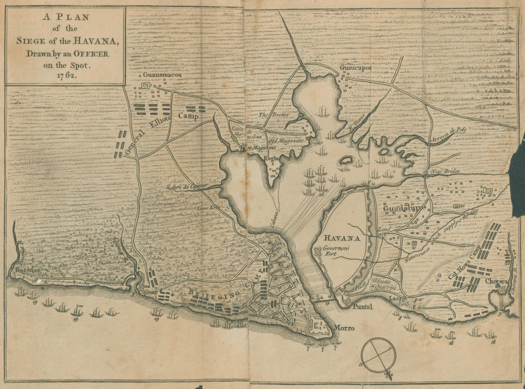“Officer on the Spot” “A Plan of the Siege of the Havana, Drawn by an Officer on the Spot, 1762.”  From 