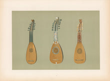 Load image into Gallery viewer, Gibb, William &quot;Pandurina &amp; two Milanese Mandolines.&quot; Pl. 30  From &quot;A. J. Hipkins’ Musical Instruments Historic, Rare, and Unique&quot;
