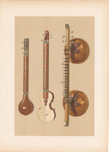Load image into Gallery viewer, Gibb, William &quot;Sitar and Vina.&quot; Pl. 42  From &quot;A. J. Hipkins’ Musical Instruments Historic, Rare, and Unique&quot;

