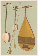 Load image into Gallery viewer, Gibb, William &quot;Siamisen, Kokiu, Biwa.&quot; Pl. 49  From &quot;A. J. Hipkins’ Musical Instruments Historic, Rare, and Unique&quot;
