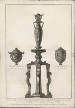 Load image into Gallery viewer, Piranesi, Giovanni B.   [Ornamental tripod and two vases].
