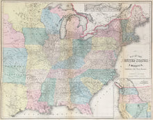 Load image into Gallery viewer, McLellan, D.  “Map of the United States of America, showing the Railroads, with insets &#39;Oregon and California&#39; and &#39;Railroad and Canal Map of Albany to Buffalo&#39;&quot;
