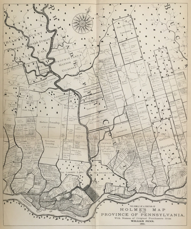 Holme, Thomas “A Facsimile of a Portion of Holme’s Map of the Province ...