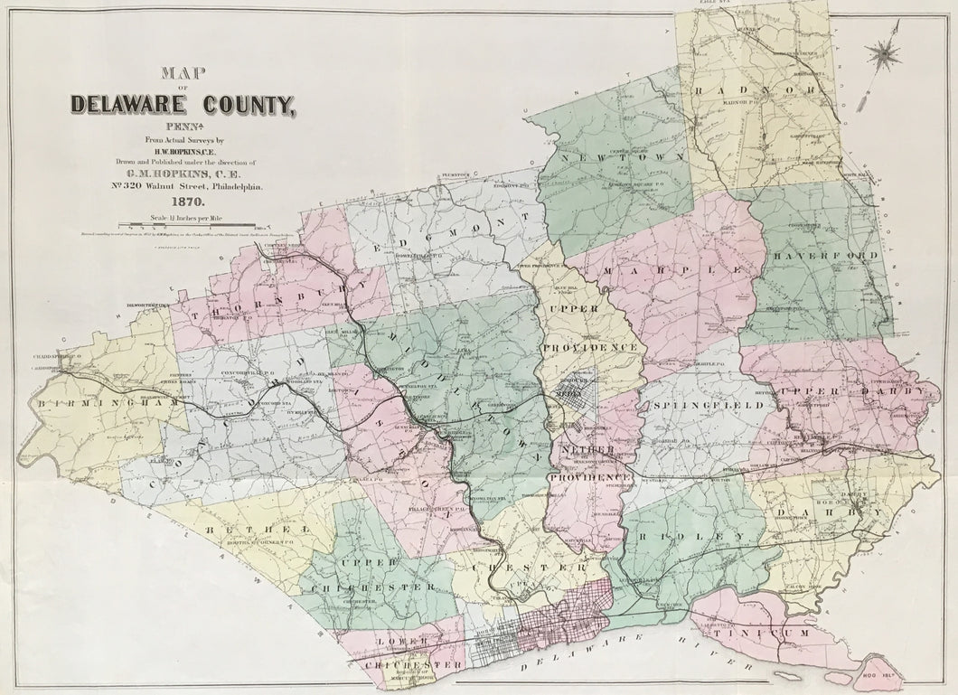 Hopkins, H.W.  “Map of Delaware County”