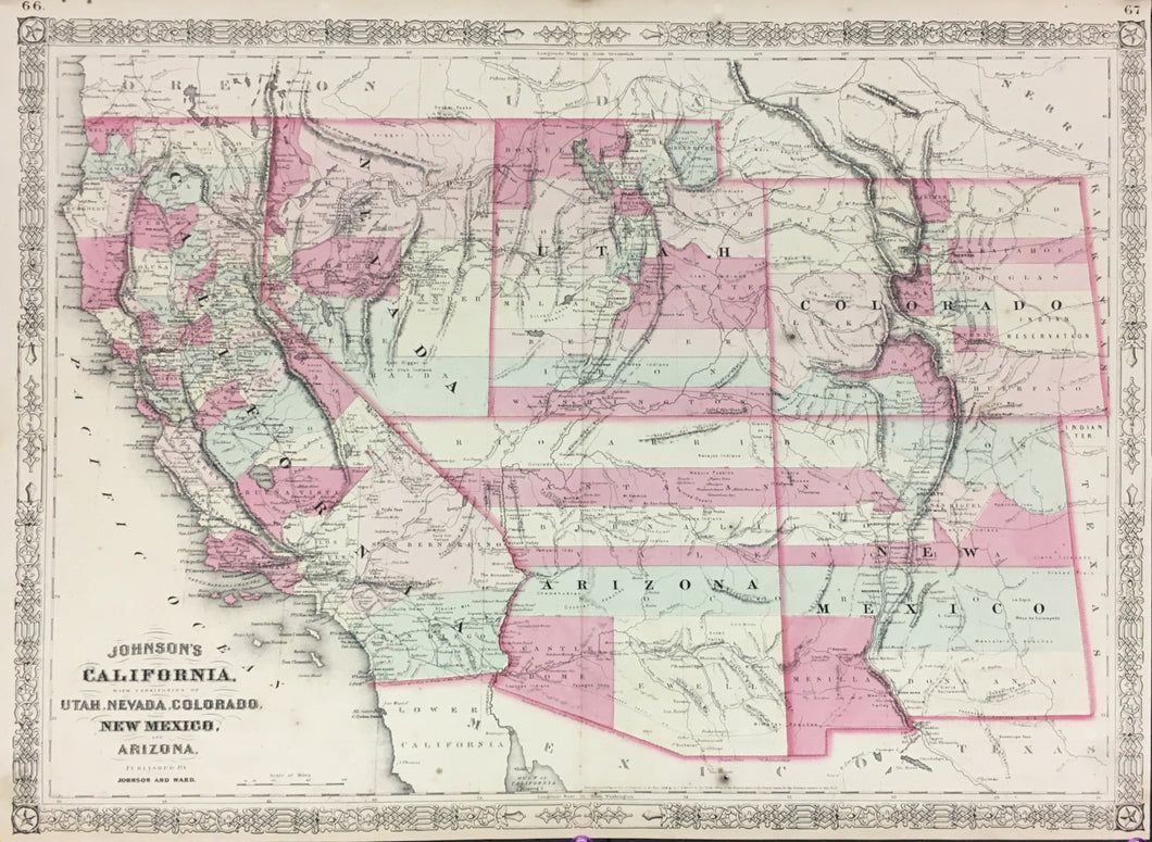 Johnson, A.J.  “Johnson’s California, with Utah, Nevada, Colorado, New Mexico, and Arizona.”