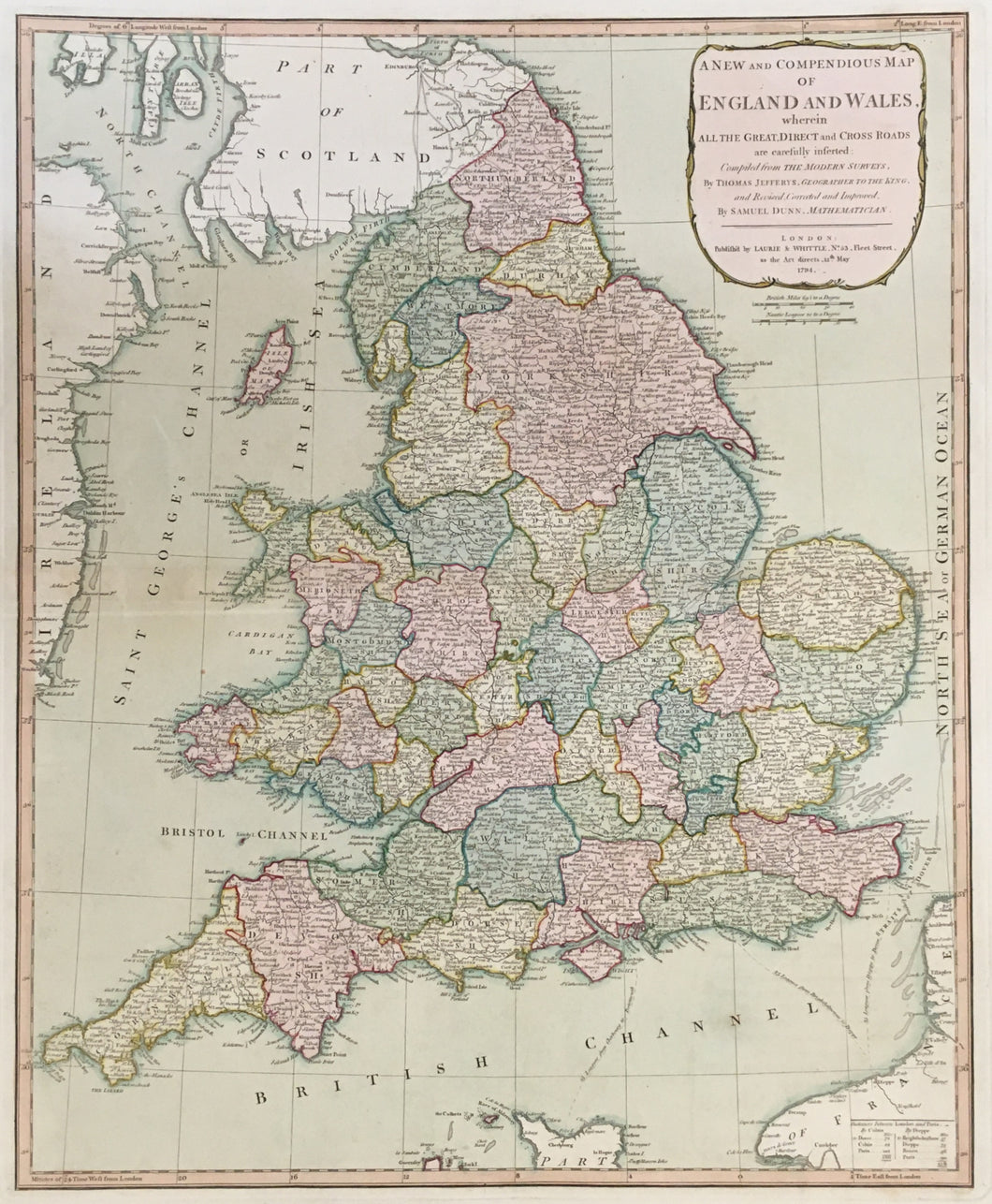 Dunn, Samuel “A New and Compendious Map of England and Wales…