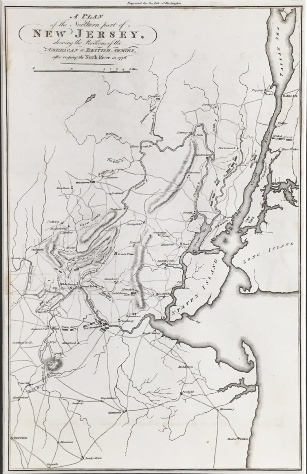 Lewis, Samuel “Plan of the Northern part of New Jersey Showing the Positions of the American & British Armies After Crossing the North River in 1776”