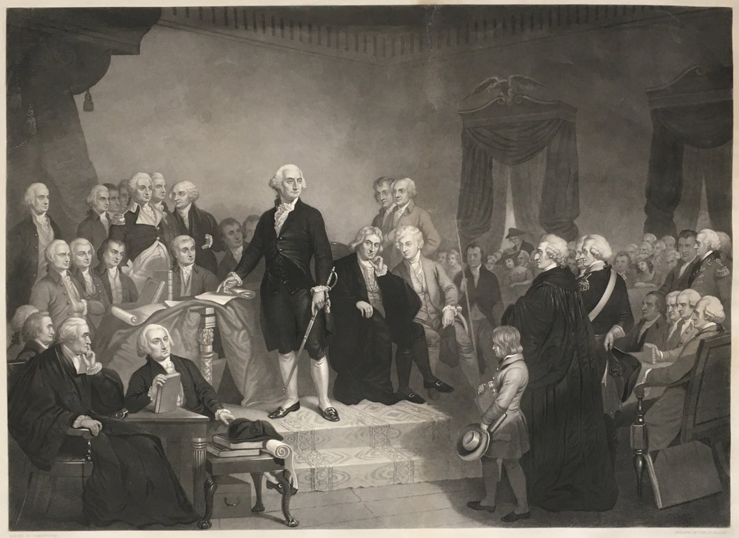 Matteson, Tompkins Harrison  “Washington Delivering His Inaugural Address  April 1789, in the old City Hall, New-York