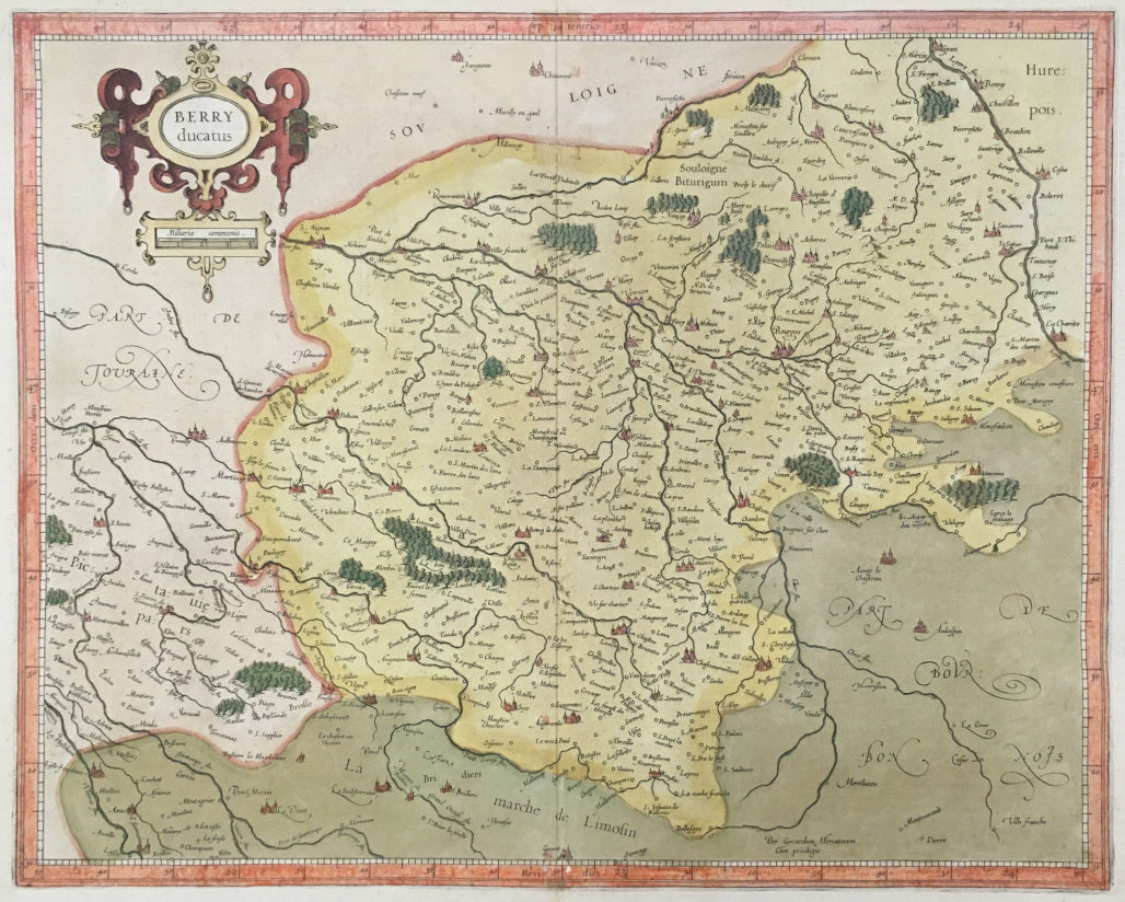 Mercator, Gerard  “Berry ducatus.”  [Now the Departments of Cher and Indre, France]
