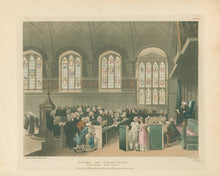 Load image into Gallery viewer, Rowlandson, Thomas &amp; Pugin, Augustus Charles “Court of Chancery, Lincoln’s Inn Hall.”  From &quot;The Microcosm of London&quot;
