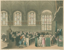 Load image into Gallery viewer, Rowlandson, Thomas &amp; Pugin, Augustus Charles “Court of Chancery, Lincoln’s Inn Hall.”  From &quot;The Microcosm of London&quot;
