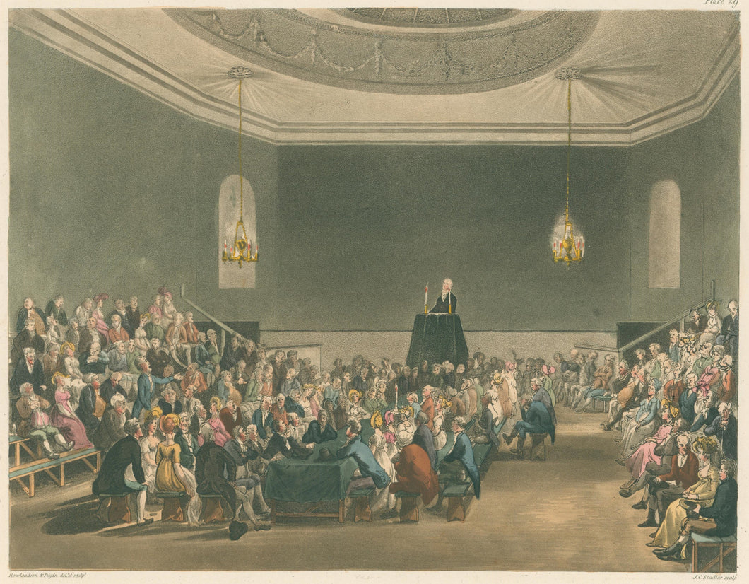 Rowlandson, Thomas & Pugin, Augustus Charles “Debating Society, Piccadilly.”  From 