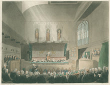 Load image into Gallery viewer, Rowlandson, Thomas &amp; Pugin, Augustus Charles “Court of Kings Bench, Westminster Hall.”  From &quot;The Microcosm of London&quot;
