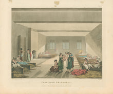 Load image into Gallery viewer, Rowlandson, Thomas &amp; Pugin, Augustus Charles “Pass-Room Bridewell.”  From &quot;The Microcosm of London&quot;
