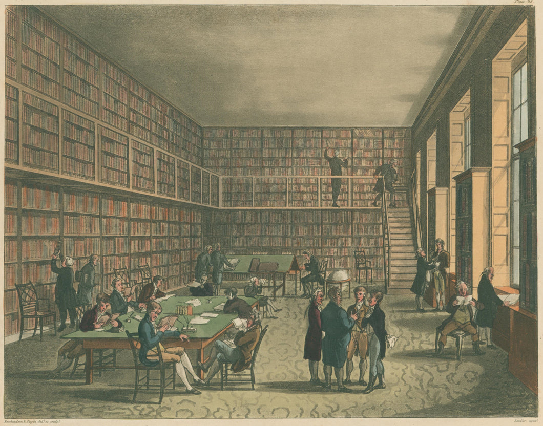 Rowlandson, Thomas & Pugin, Augustus Charles “Royal Institution, Albemarle Street.”  From 
