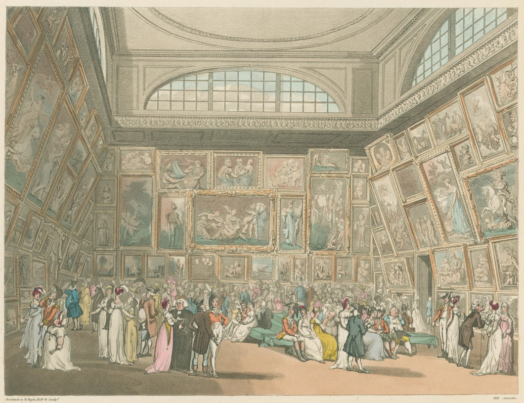 Rowlandson, Thomas & Pugin, Augustus Charles “Exhibition Room, Somerset House.”  From 