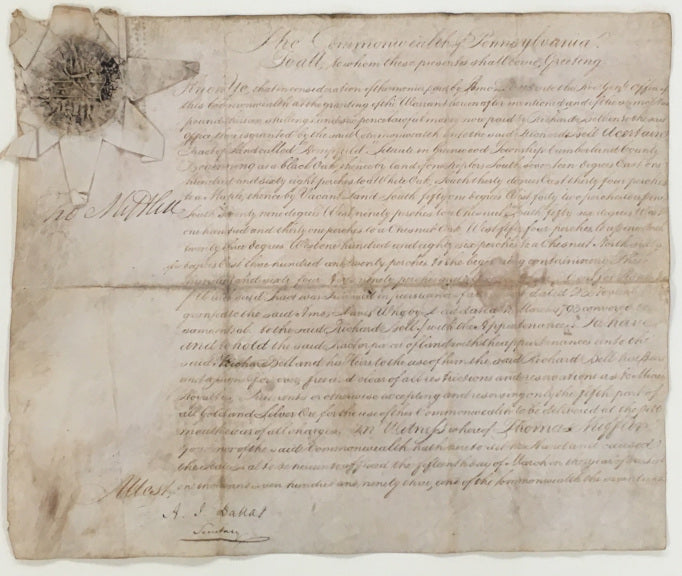 Mifflin, Thomas [Commonwealth of Pennsylvania Patent Deed 1793]