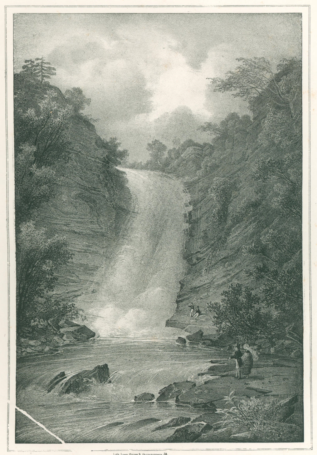 Milbert, Jacques Gerard “Deer Creek Falls.”  [Jefferson County, NY]