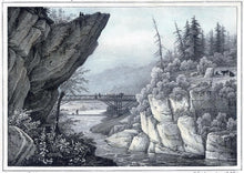 Load image into Gallery viewer, Milbert, Jacques Gerard “Bridge on the Hudson River near Luzerne.”  [Warren County, NY]

