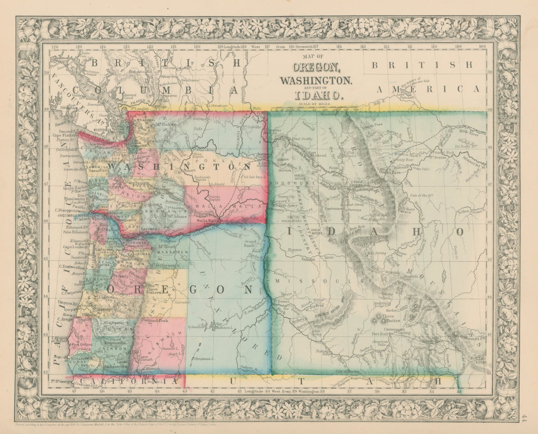 Mitchell, S. Augustus Jr.  “Map of Oregon, Washington and Part of Idaho”