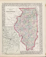 Load image into Gallery viewer, Mitchell, S.A. Jr. &quot;County Map of the State of Illinois&quot; 1872
