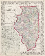 Load image into Gallery viewer, Mitchell, S.A. Jr. &quot;County Map of the State of Illinois&quot; 1872
