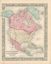 Load image into Gallery viewer, Williams, W. &quot;Map of North America. Showing its Political Divisions, and Recent Discoveries in the Polar Regions&quot;
