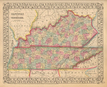 Load image into Gallery viewer, Mitchell, S.A. Jr. &quot;County Map of Kentucky and Tennessee&quot;

