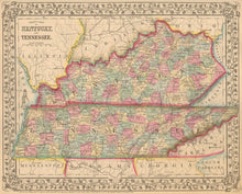 Load image into Gallery viewer, Mitchell, S.A. Jr. &quot;County Map of Kentucky and Tennessee&quot;
