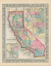 Load image into Gallery viewer, Mitchell, S. Augustus Jr.  “County Map of the State of California.”
