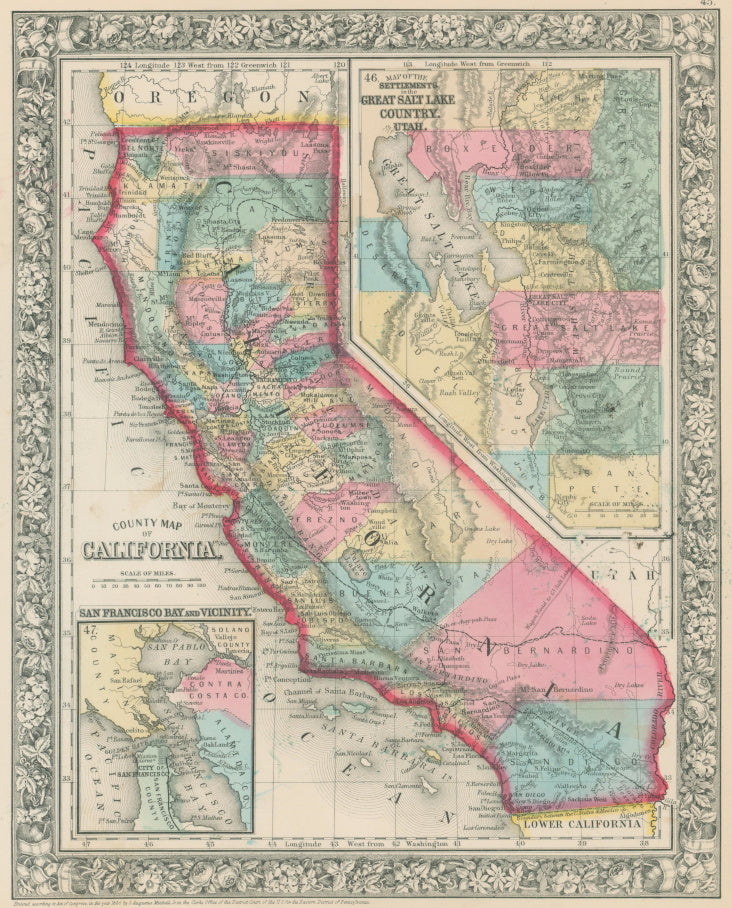 Mitchell, S. Augustus Jr.  “County Map of the State of California.”