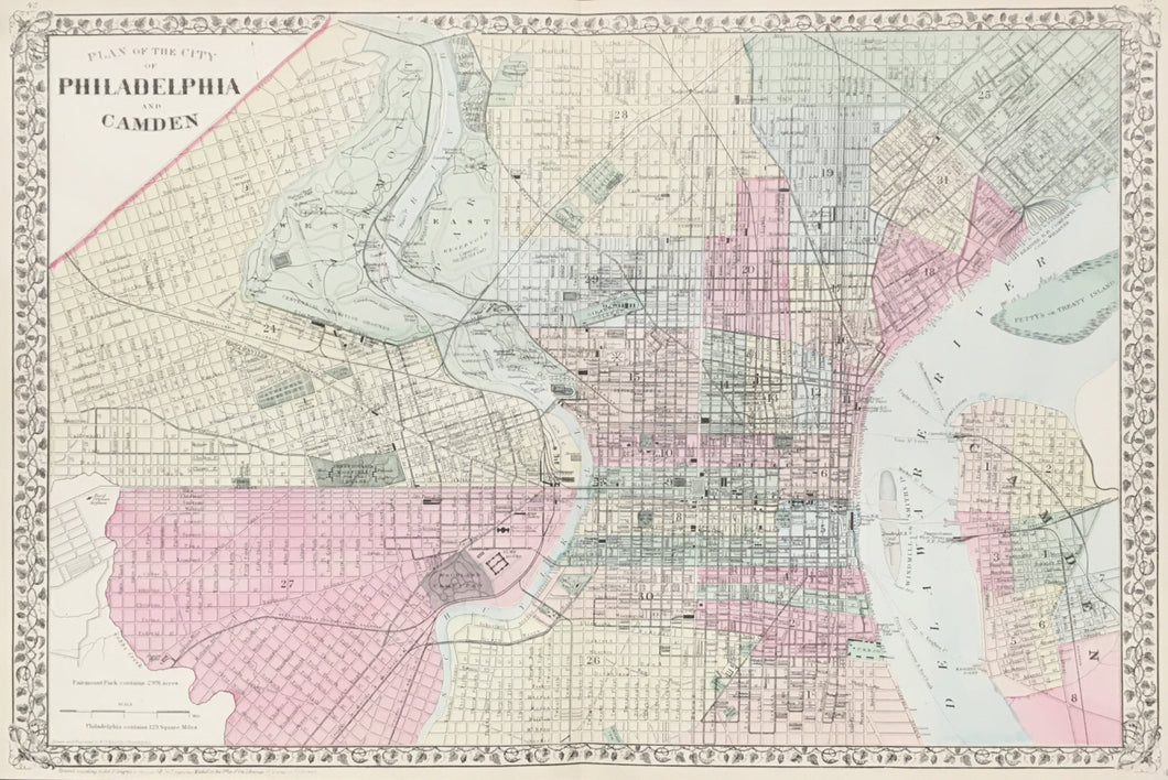 Gamble, W.H.  “Plan of the City of Philadelphia and Camden.”  From New General Atlas”