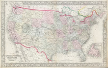 Load image into Gallery viewer, Mitchell Jr., S.A. &quot;Map of The United States, and Territories. Together With Canada &amp;c.&quot; 1866
