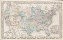 Load image into Gallery viewer, Mitchell Jr., S.A. &quot;Map of The United States, and Territories. Together With Canada &amp;c.&quot; 1868
