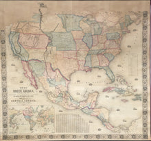 Load image into Gallery viewer, Monk, Jacob &quot;A New Map of that portion of North America exhibiting the United States and Territories, the Canadas, New Brunswick, Nova Scotia, and Mexico,...&quot;
