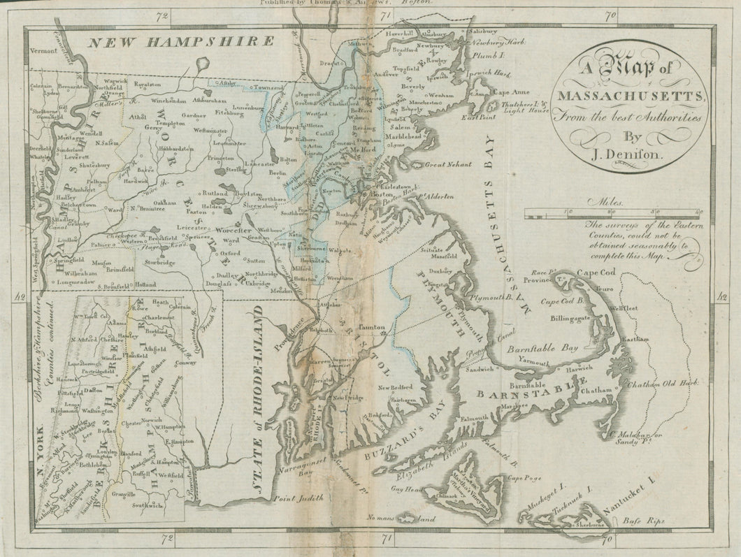 Denison, J. “A Map of Massachusetts from the best Authorities”