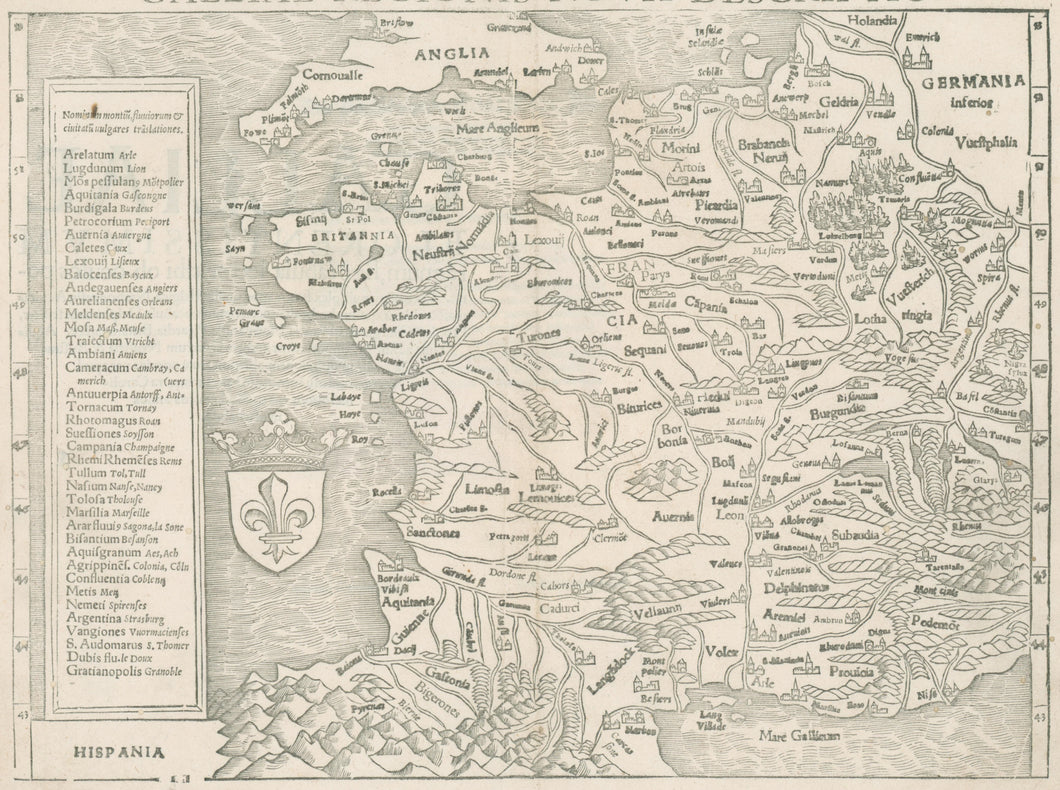 Munster, Sebastian “Galliae Regionis Nova Descriptio.
