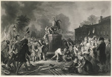 Load image into Gallery viewer, Oertel, Joannes A.  “Pulling Down The Statue Of George III.  By The ‘Sons of Freedom.’  At the Bowling Green City of New York July 1776&quot;
