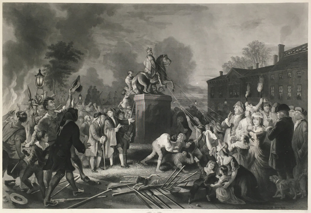 Oertel, Joannes A.  “Pulling Down The Statue Of George III.  By The ‘Sons of Freedom.’  At the Bowling Green City of New York July 1776