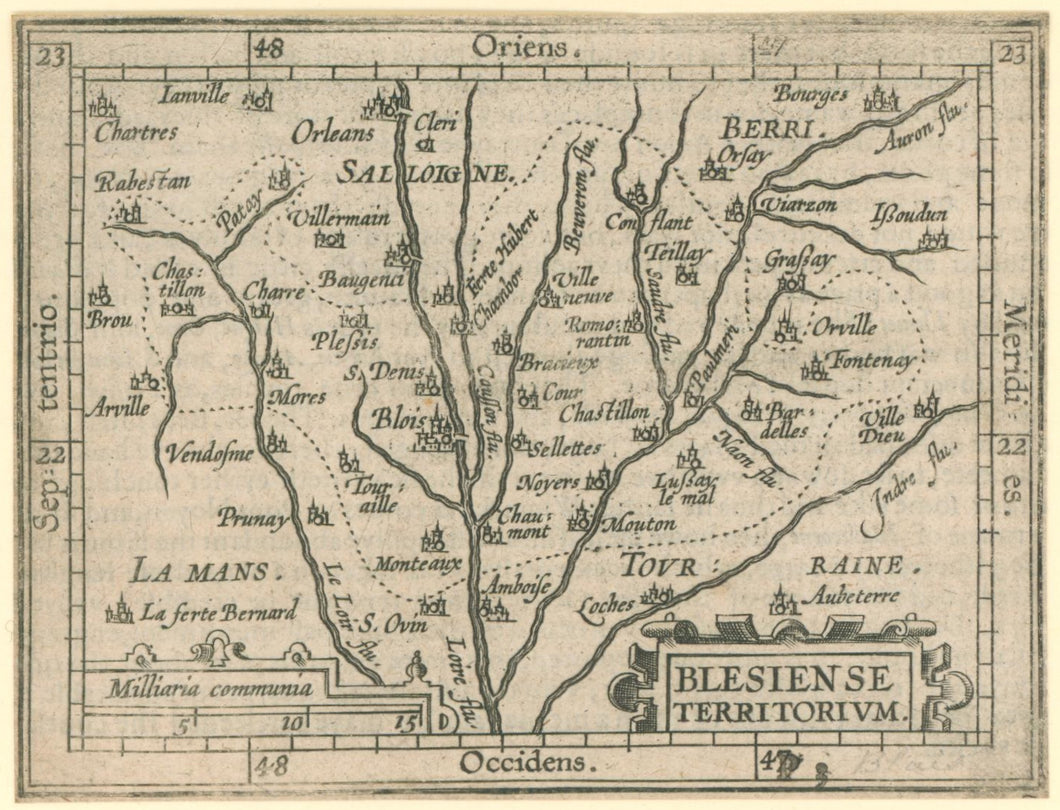 Ortelius, Abraham “Blesiense Territorium.”  [Blois & Loire Valley, France]