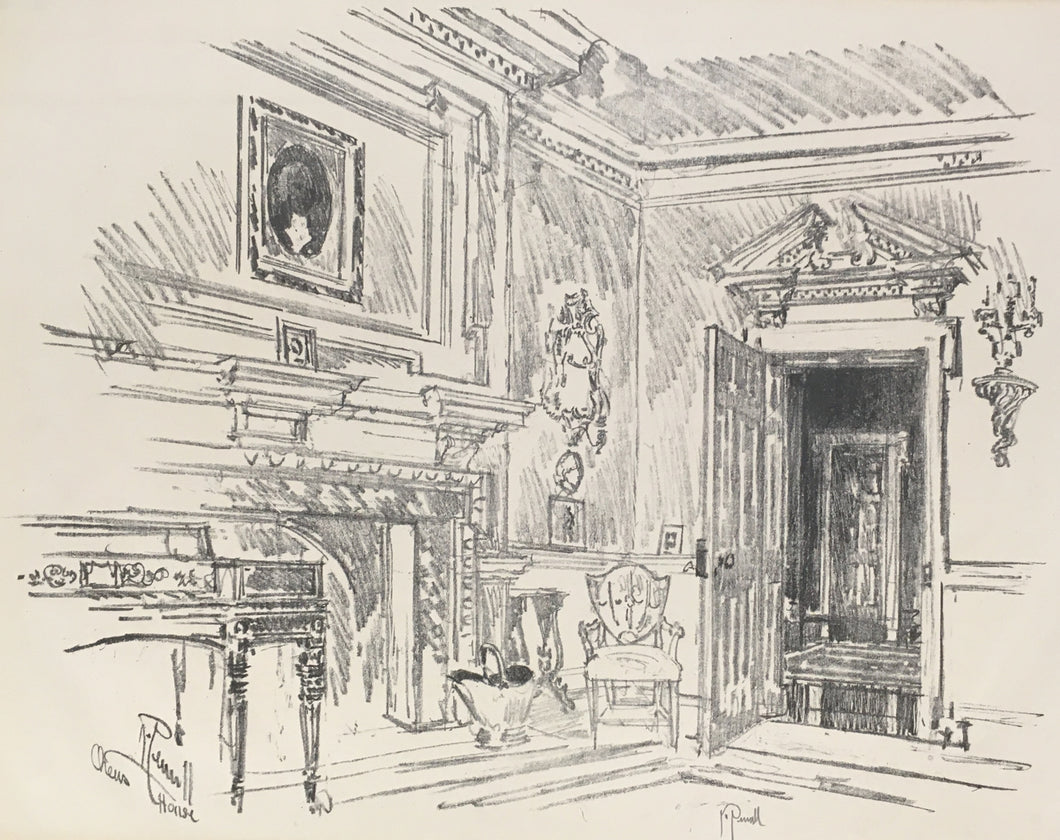 Pennell, Joseph  “Chew’s House.”  [Drawing Room at Cliveden—Wuerth’s title]. [Germantown, Philadelphia]